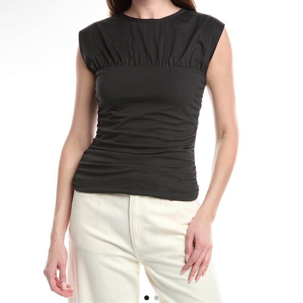 NWT Rag and Bone Mica Banded  Sleeveless Ruched Women's Top - Classic Solid Tank